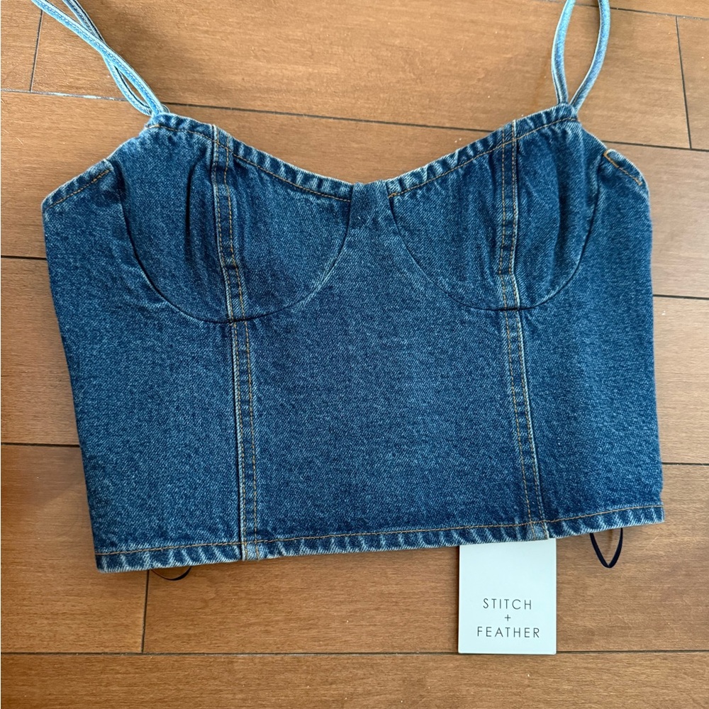 Blue Denim Women's Corset Top